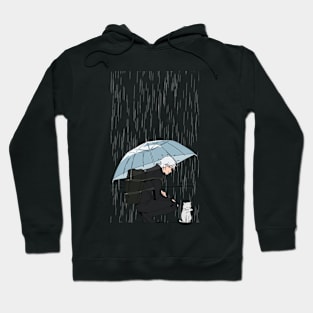 the rain and the kitty Hoodie